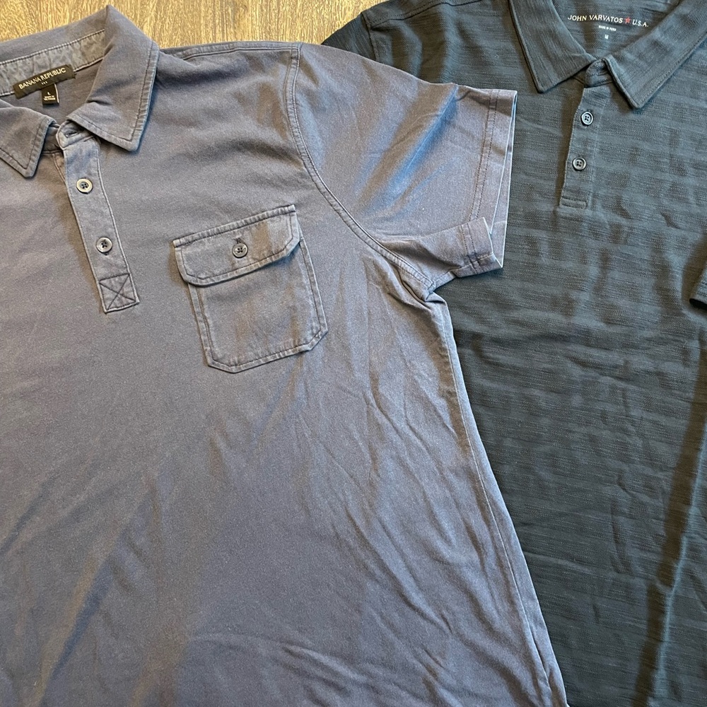 John Varvatos Men's Blue Polo Shirt